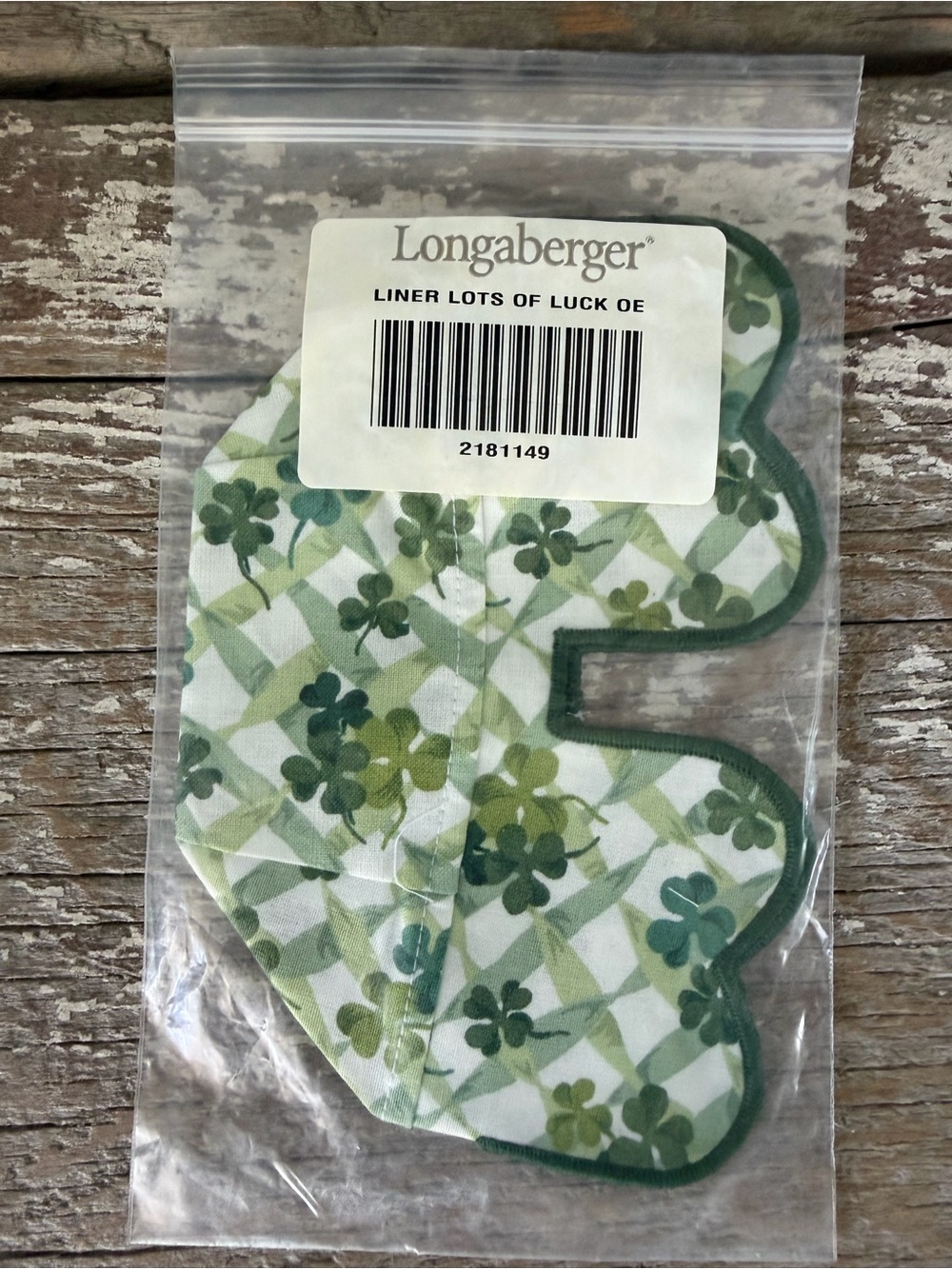 Longaberger Lots of Luck basket liner